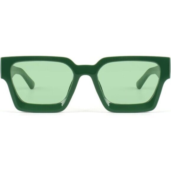 ⚡Men Green Fashion Thick Trendy Square Shades Rectangle Designer SunGlasses - Picture 2 of 7